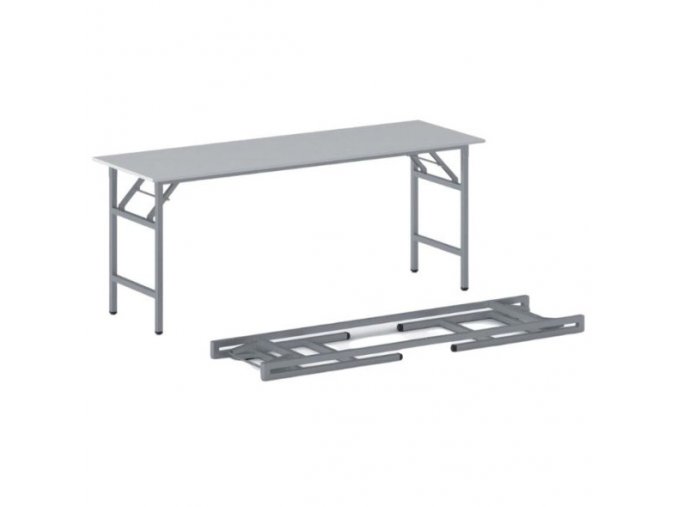 Konferenční stůl FAST READY se stříbrnošedou podnoží 1700 x 500 x 750 mm, šedá