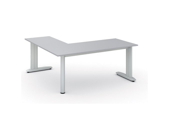 Rohový kancelářský stůl PRIMO FLEXIBLE, 180x180 cm, šedá