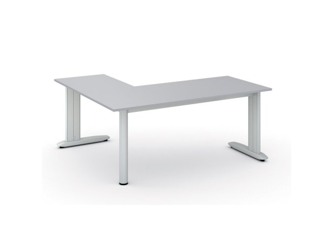 Rohový kancelářský stůl PRIMO FLEXIBLE, 180x160 cm, šedá