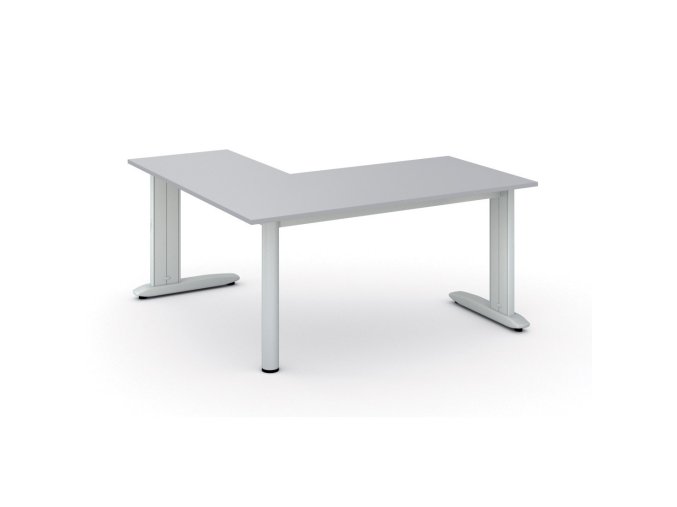 Rohový kancelářský stůl PRIMO FLEXIBLE, 160x160 cm, šedá