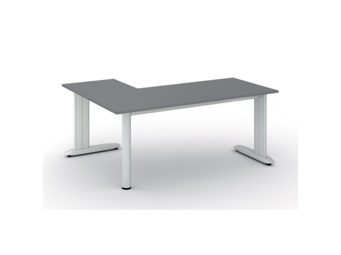 Rohový kancelářský stůl PRIMO FLEXIBLE, 180x140 cm, grafit