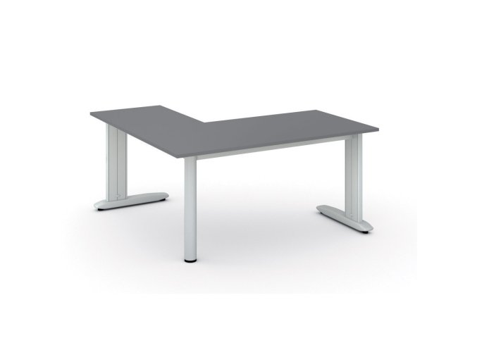 Rohový kancelářský stůl PRIMO FLEXIBLE, 160x160 cm, grafit