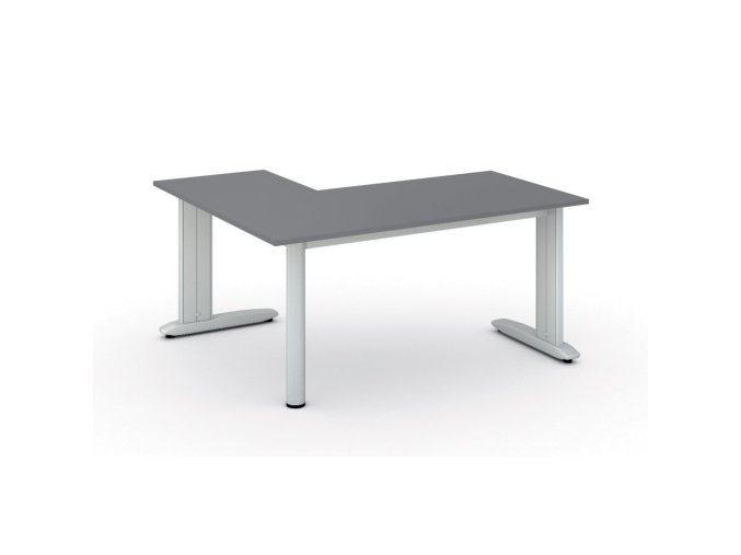 Rohový kancelářský stůl PRIMO FLEXIBLE, 160x140 cm, grafit