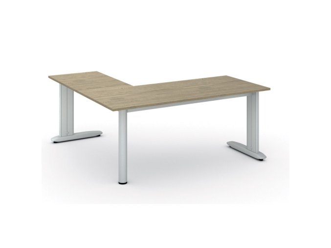 Rohový kancelářský stůl PRIMO FLEXIBLE, 180x180 cm, dub přírodní