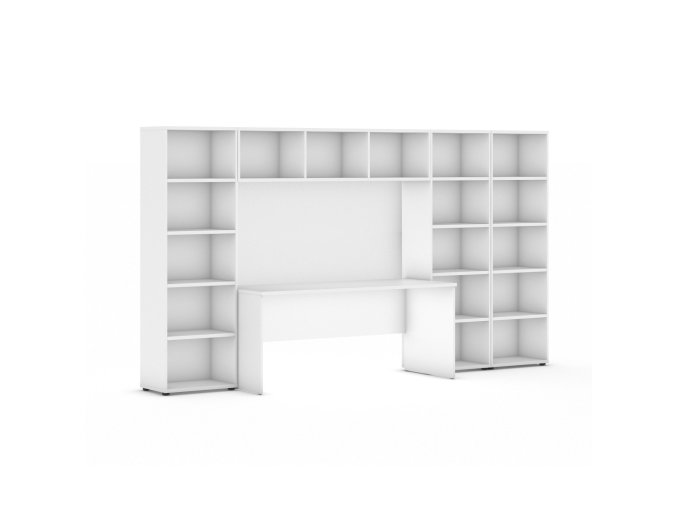 sestavy knihoven integro se stolem nizsi sirsi 3350 x 700 400 x 1920 mm bila 109111
