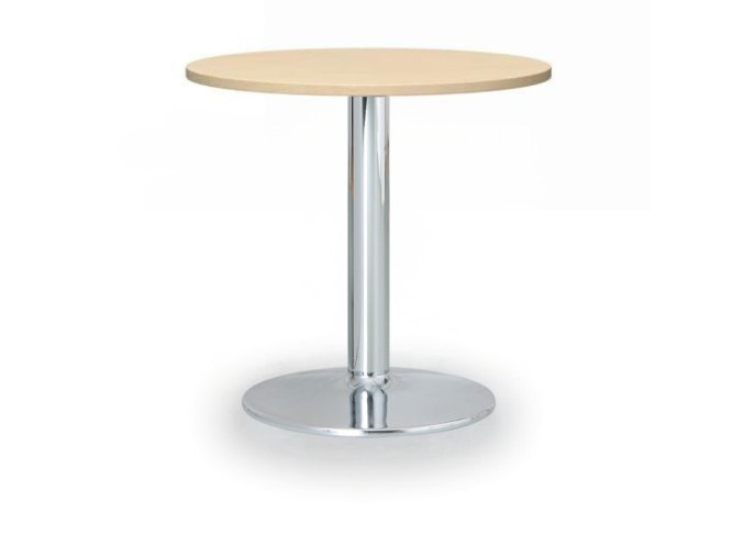 Konferenční stolek ZEUS II, průměr 60 cm, chromovaná podnož, bříza