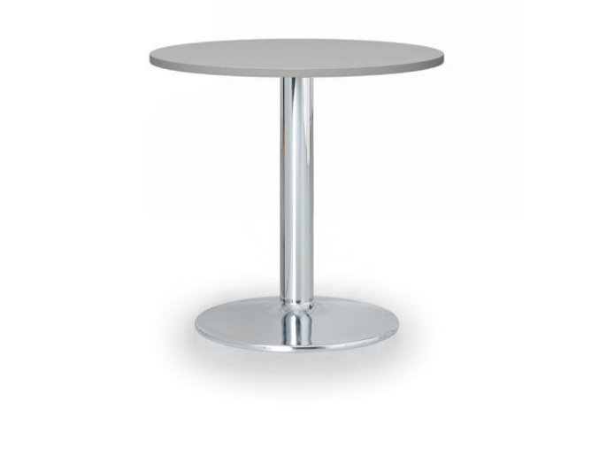 Konferenční stolek ZEUS II, průměr 60 cm, chromovaná podnož, šedá