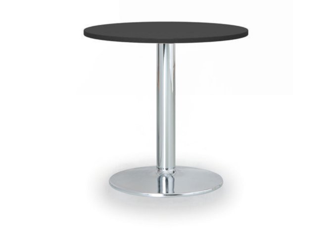 Konferenční stolek ZEUS II, průměr 60 cm, chromovaná podnož, grafit