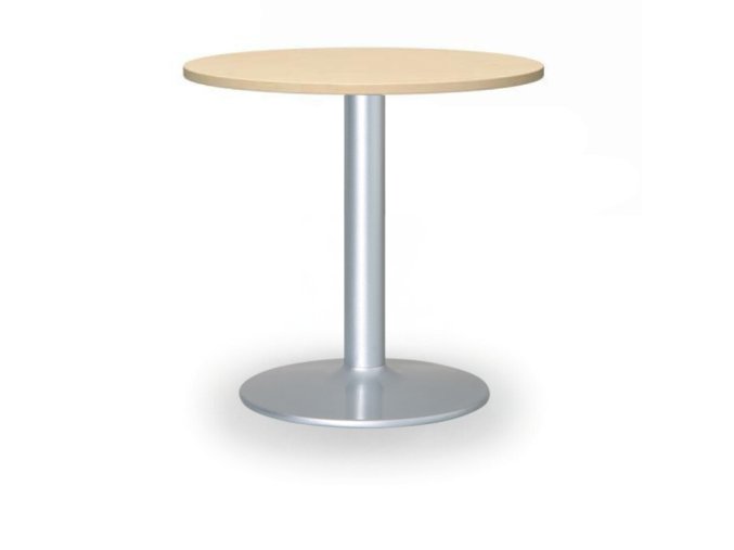 Konferenční stolek ZEUS II, průměr 60 cm, šedá podnož, bříza