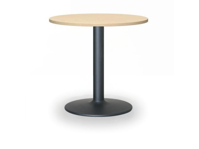 Konferenční stolek ZEUS II, průměr 60 cm, černá podnož, bříza