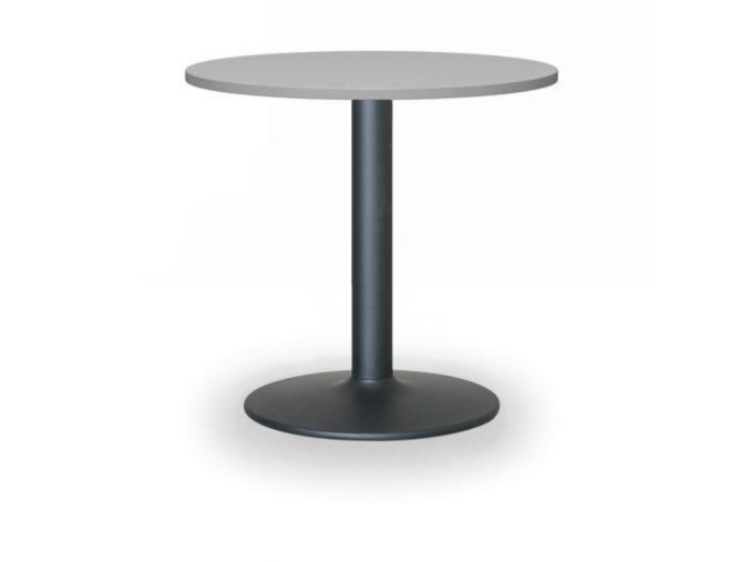 Konferenční stolek ZEUS II, průměr 60 cm, černá podnož, šedá