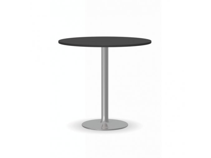 Konferenční stolek Filip II, kruh 800 mm, chromovaná podnož, deska grafit