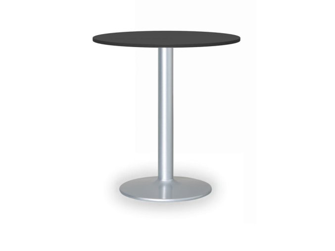 Konferenční stolek FILIP II, průměr 80 cm, šedá podnož, grafit