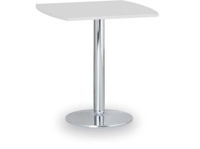 Konferenční stolek FILIP II, 660x660 mm, chromovaná podnož, deska bílá
