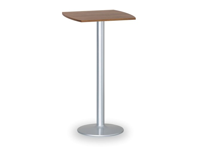 koktejlovy stul olympo ii 660x660 mm seda podnoz deska orech 88323