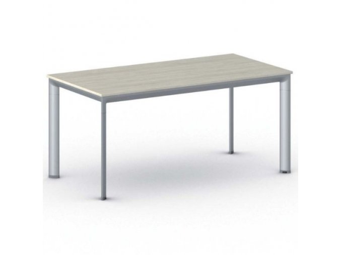 Kancelářský stůl PRIMO INVITATION, šedostříbrná podnož 1600 x 800 mm, dub přírodní