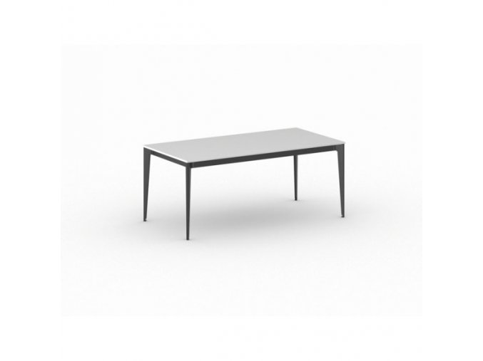Kancelářský stůl PRIMO ACTION, černá podnož, 1800 x 900 mm, bílá