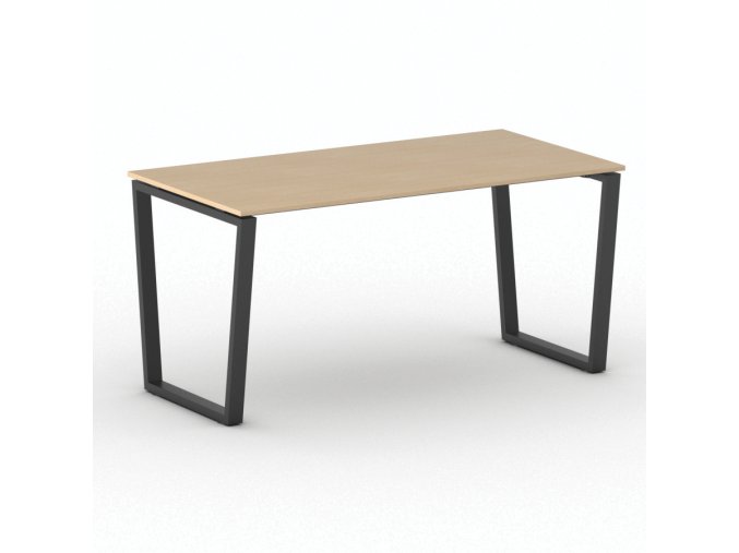 Kancelářský stůl PRIMO IMPRESS, 160x80 cm, černá podnož, buk