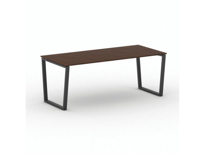 Kancelářský stůl PRIMO IMPRESS, 200x90 cm, černá podnož, ořech
