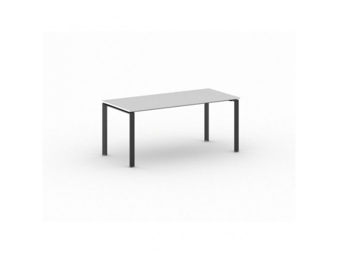 Jednací stůl INFINITY s černou podnoží 1800 x 900 x 750 mm, bílá