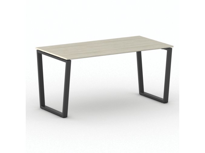 Kancelářský stůl PRIMO IMPRESS, 160x80 cm, černá podnož, dub přírodní