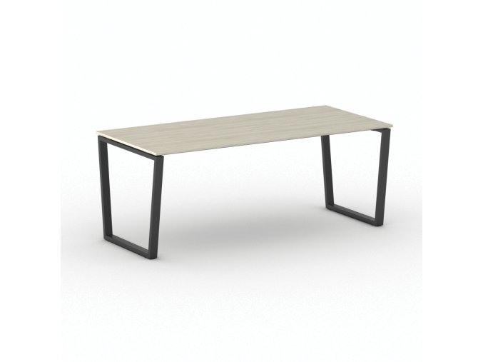 Kancelářský stůl PRIMO IMPRESS, 200x90 cm, černá podnož, dub přírodní