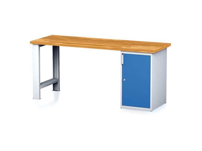 dilensky pracovni stul mechanic i pevna noha dilenska skrinka na naradi 2000 x 685 x 880 mm modre dvere 18073