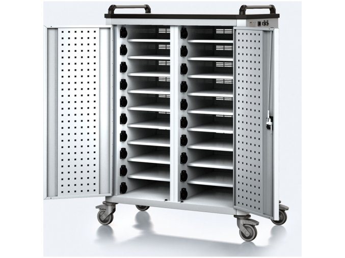 pojizdny nabijeci vozik pro notebooky a tablety 20 prihradek seda seda 17597