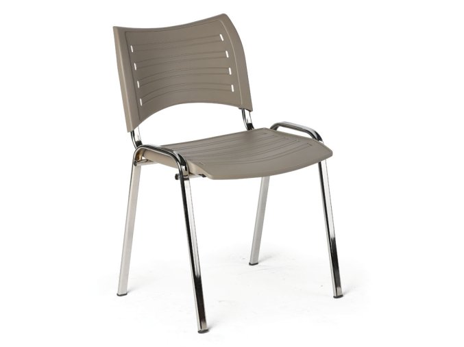 plastova zidle smart chromovane nohy sedohneda 17832