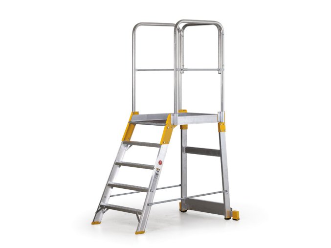 hlinikovy mustek zebrik s plosinou jednostranny alve forte 5 pricek vyska 1 04 m 19601