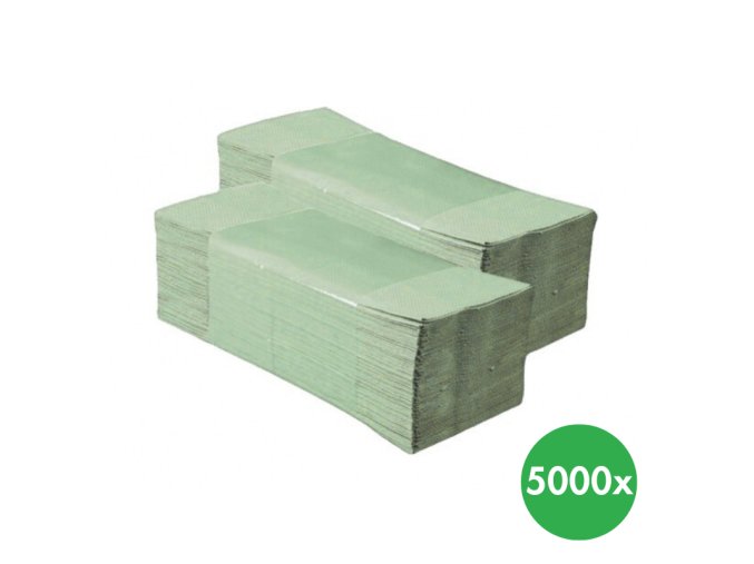 skladane papirove rucniky jednovrstve 5000 ks svetle zelene 115642