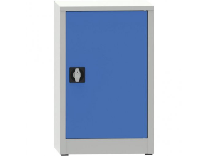 Dílenská policová skříň na nářadí KOVONA, 1 police, svařovaná, 508 x 400 x 800 mm, šedá / modrá