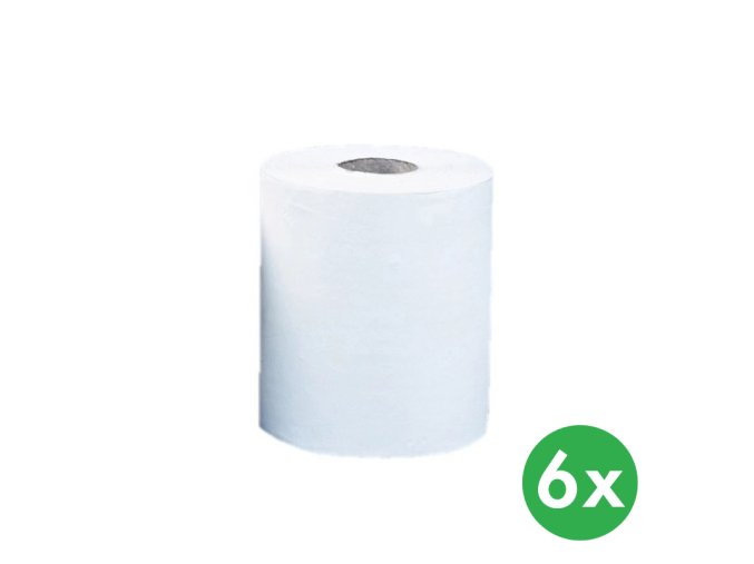 Papírové ručníky dvouvrstvé v roli MAXI, bílé, 6 ks