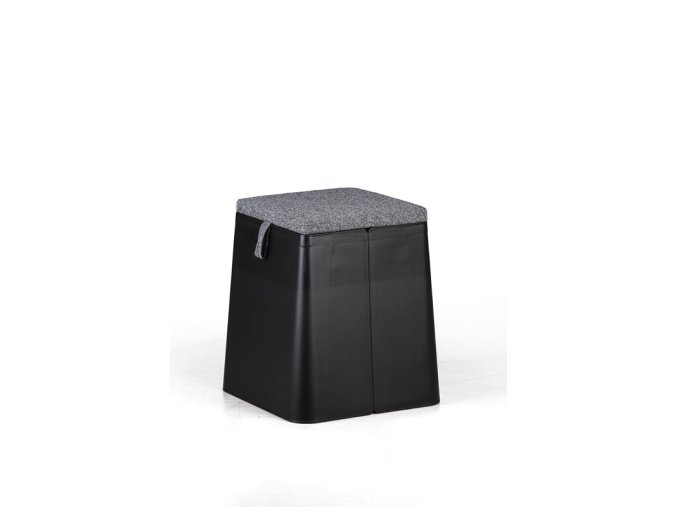 plastovy taburet s polstarkem billy cerny 24974