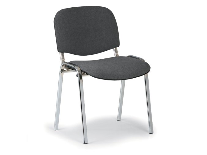 Konferenční židle VIVA, chromované nohy, šedá