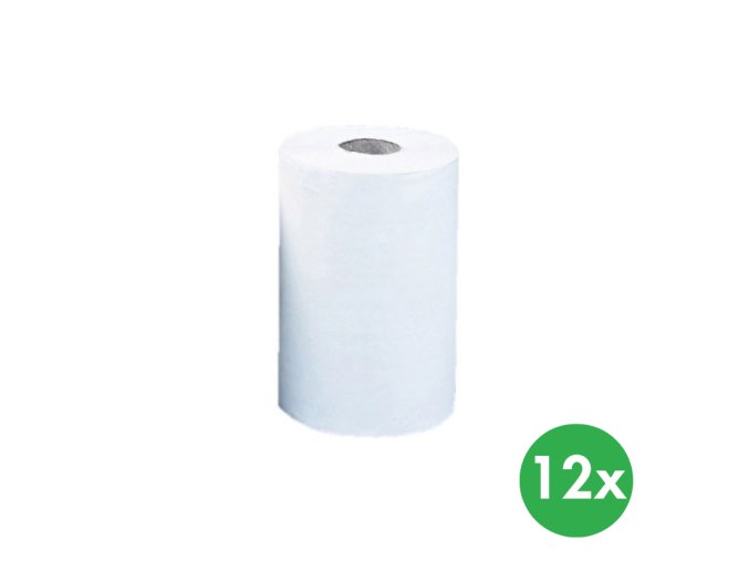 Papírové ručníky dvouvrstvé v roli MINI, bílé, 12 ks