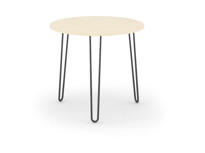 Kulatý jídelní stůl SPIDER, průměr 80 cm, černá podnož, bříza