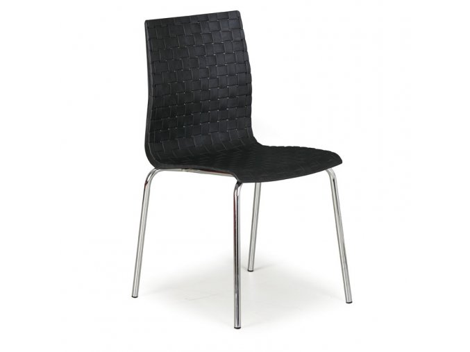 plastova jidelni zidle mezzo s kovovou podnozi cerna 8128