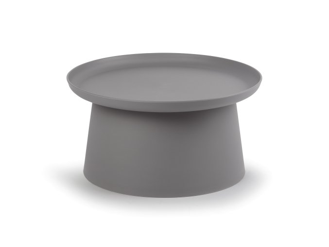 Plastový kávový stolek FUNGO, průměr 70 cm, šedý