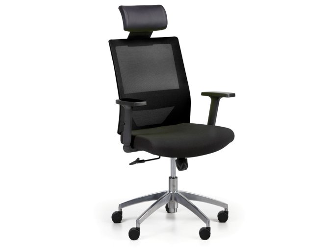 kancelarska zidle se sitovanym operakem wolf ii nastavitelne podrucky hlinikovy kriz cerna 21447