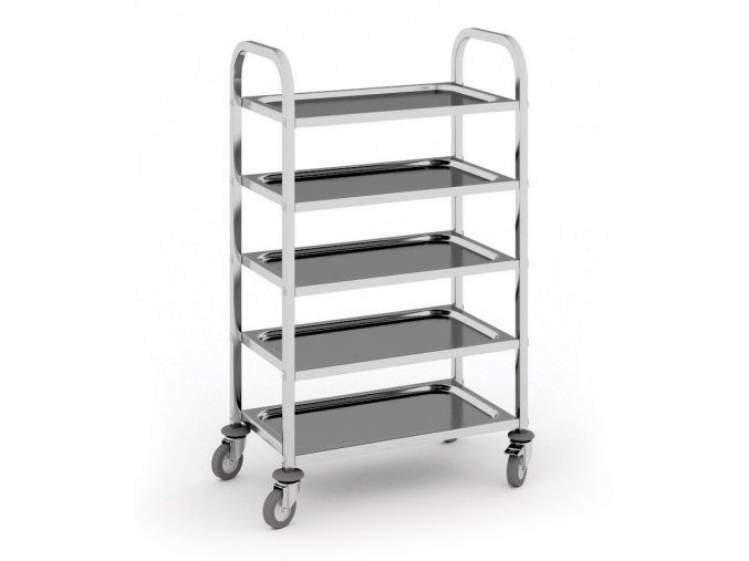 nerezovy policovy vozik 705 x 405 x 1250 mm 5 polic 16605