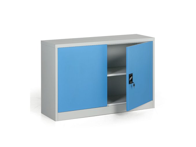 kovova spisova skrin demontovana 1 police 1200 x 800 x 400 mm modra 27000