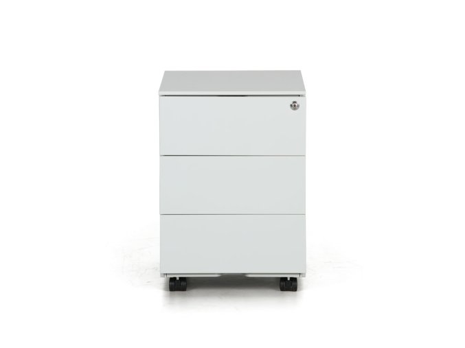 Kovový mobilní kontejner METAL, 3 zásuvky, šedý