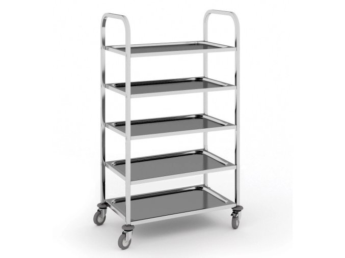 nerezovy policovy vozik 845 x 525 x 1550 mm 5 polic 109849