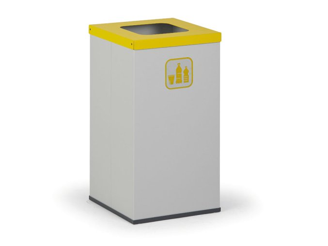 Koš na tříděný odpad 42 l, stojan na odpadkové pytle, šedá/žlutá
