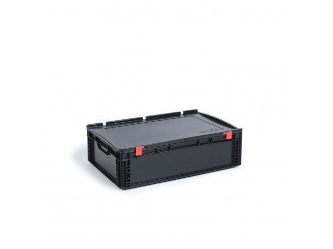 ESD Euro přepravka s víkem 600 x 400 x 185 mm