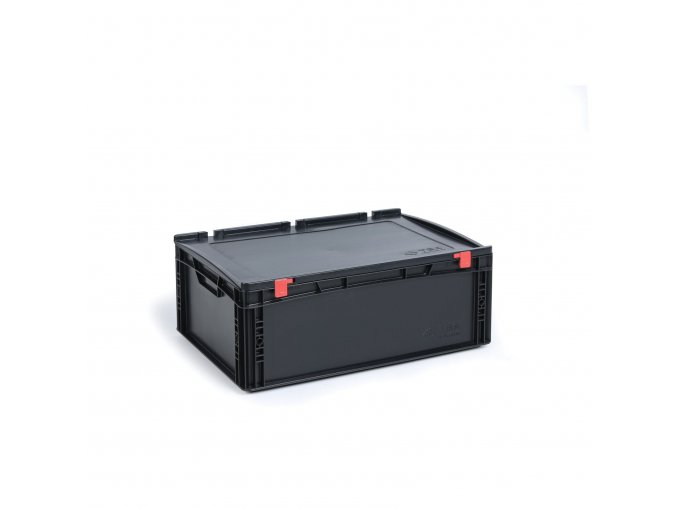 ESD Euro přepravka s víkem 600 x 400 x 235 mm