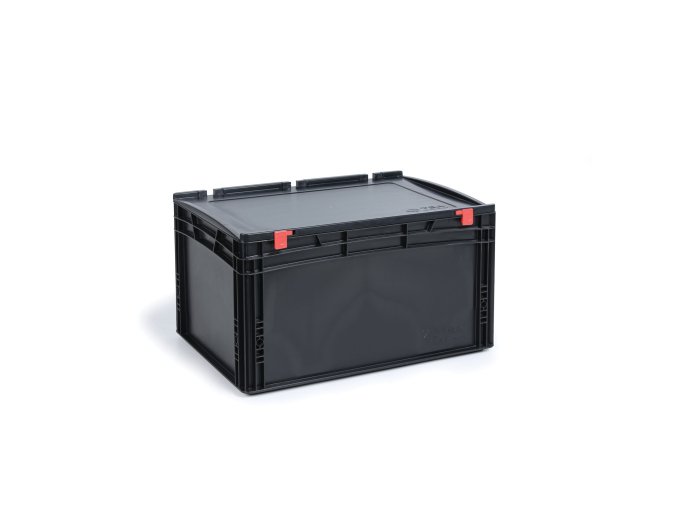 ESD Euro přepravka s víkem 600 x 400 x 335 mm