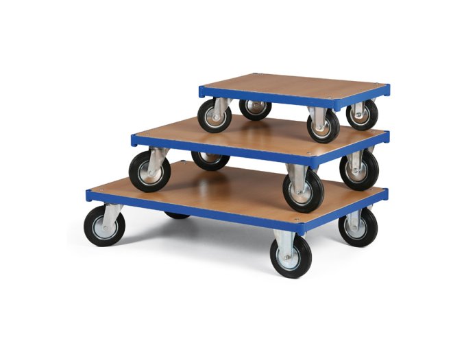 pojizdna plosina 1200x800 mm nosnost 500 kg kola 200 mm s cernou pryzi 34128