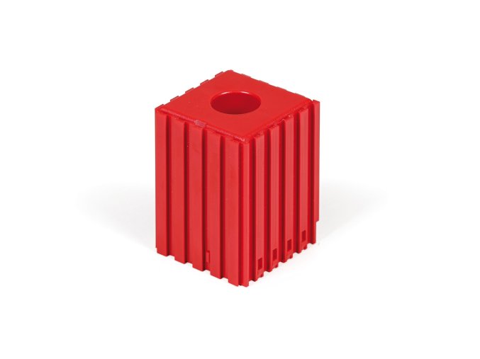 plastovy box na naradi s valcovou stopkou d20 modul 5x5 1 dutina cervena 53745